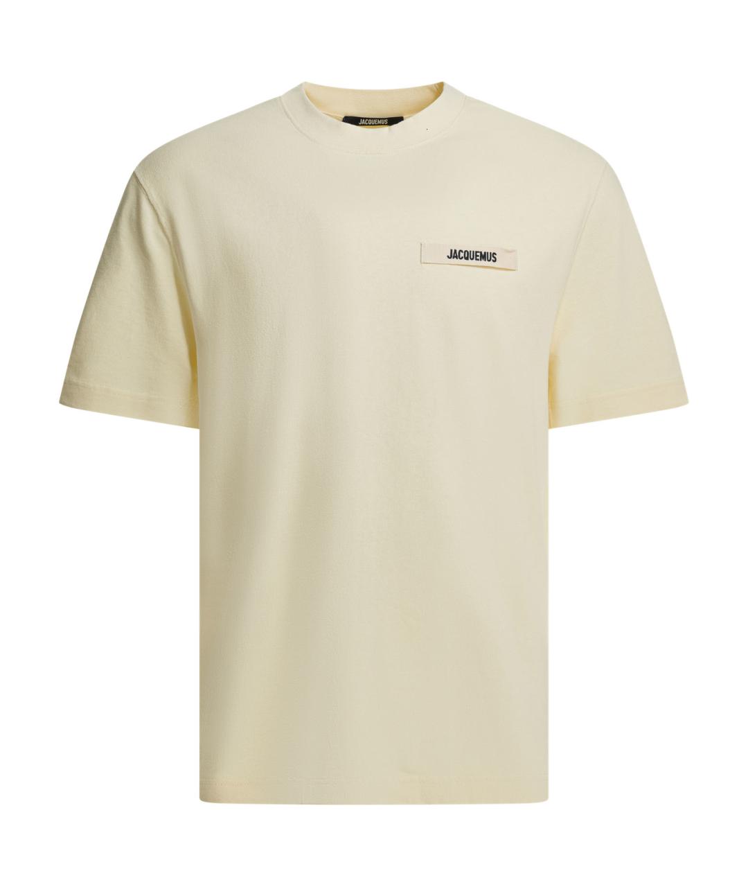 JACQUEMUS Бежевая хлопковая футболка, фото 1