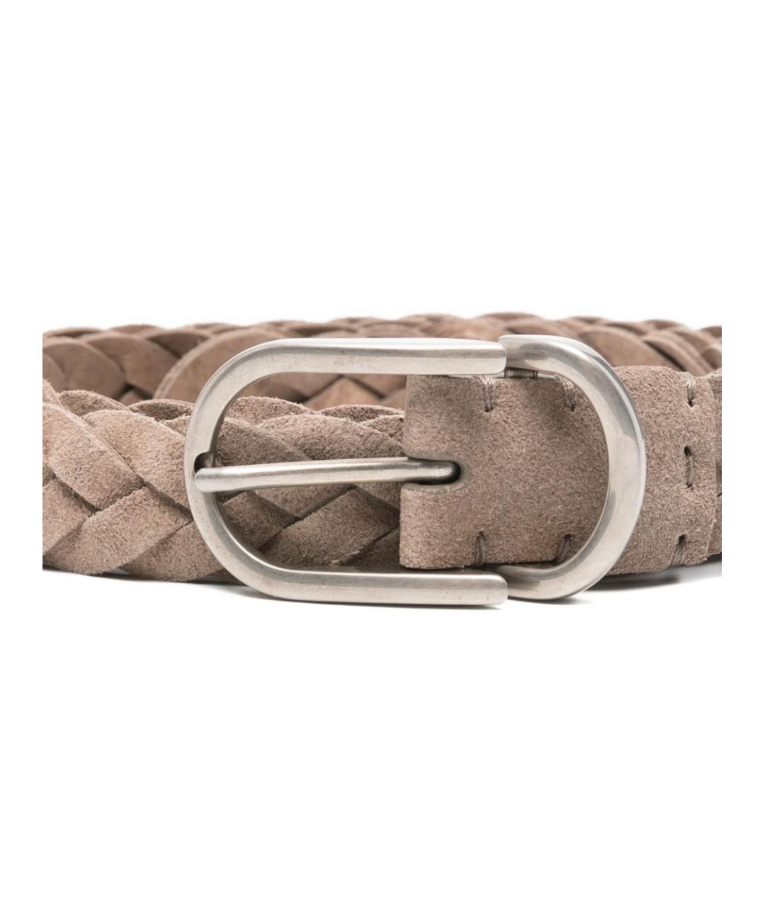 BRUNELLO CUCINELLI Бежевый замшевый ремень, фото 2