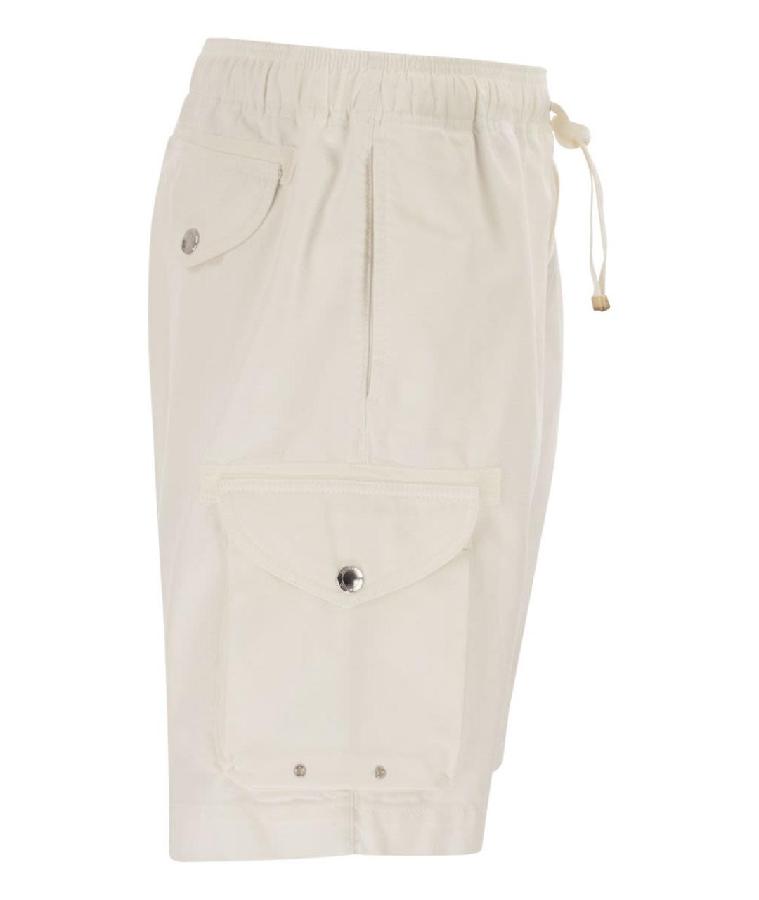 BRUNELLO CUCINELLI Белые хлопковые шорты, фото 3