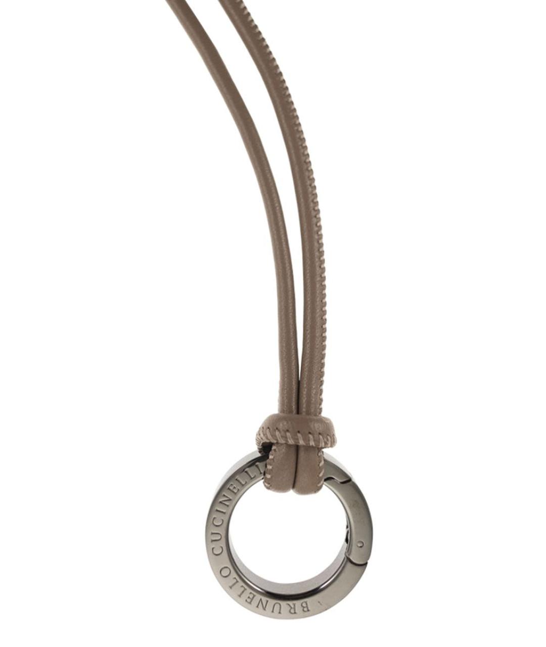 BRUNELLO CUCINELLI Бежевая кожаная подвеска, фото 2