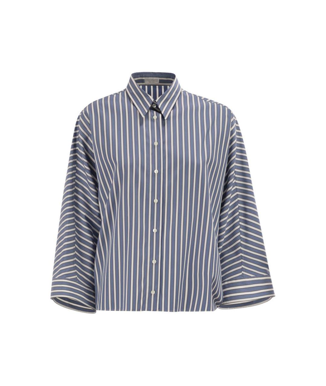 BRUNELLO CUCINELLI Синяя хлопковая рубашка, фото 1