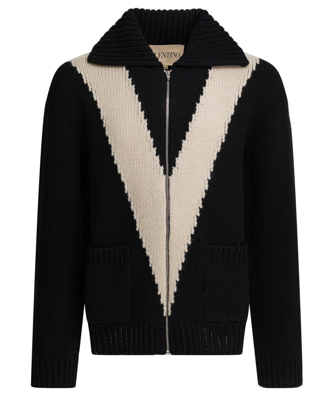 VALENTINO Черный шерстяной кардиган, фото 1
