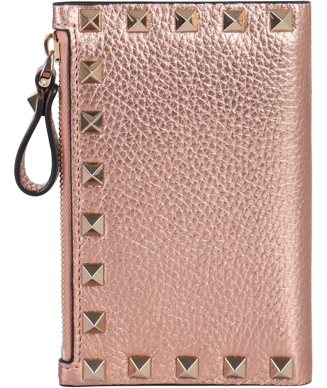 VALENTINO Розовый кожаный кошелек, фото 2