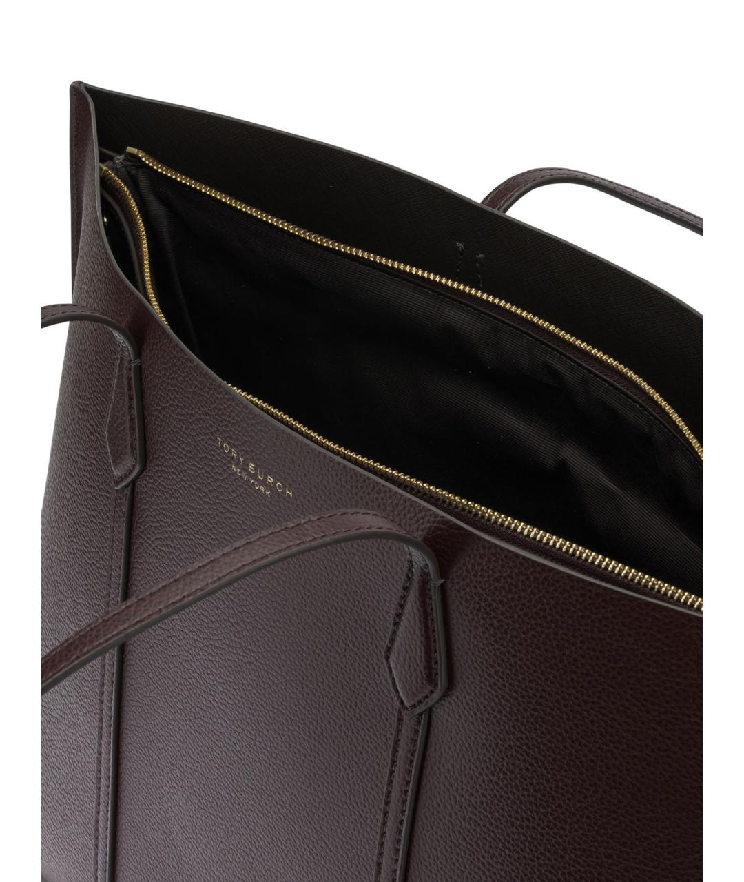 TORY BURCH Бордовая кожаная сумка тоут, фото 5