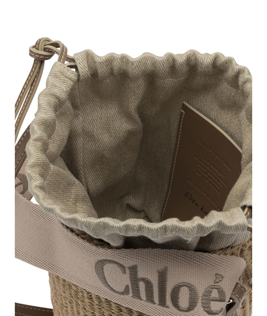CHLOE Бежевая пелетеная сумка через плечо, фото 5