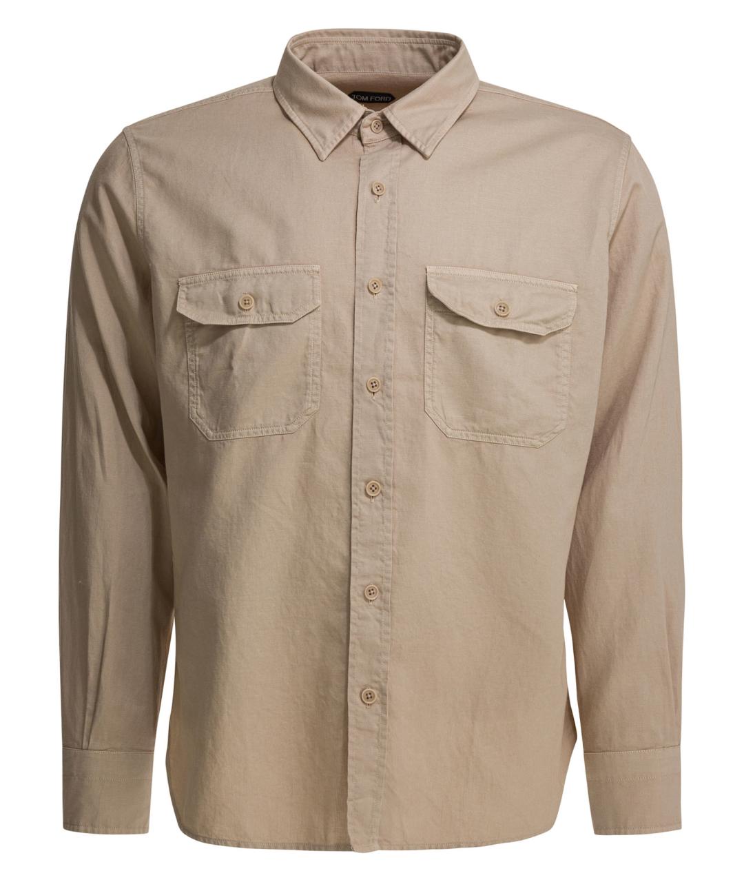 TOM FORD Бежевая хлопковая кэжуал рубашка, фото 1