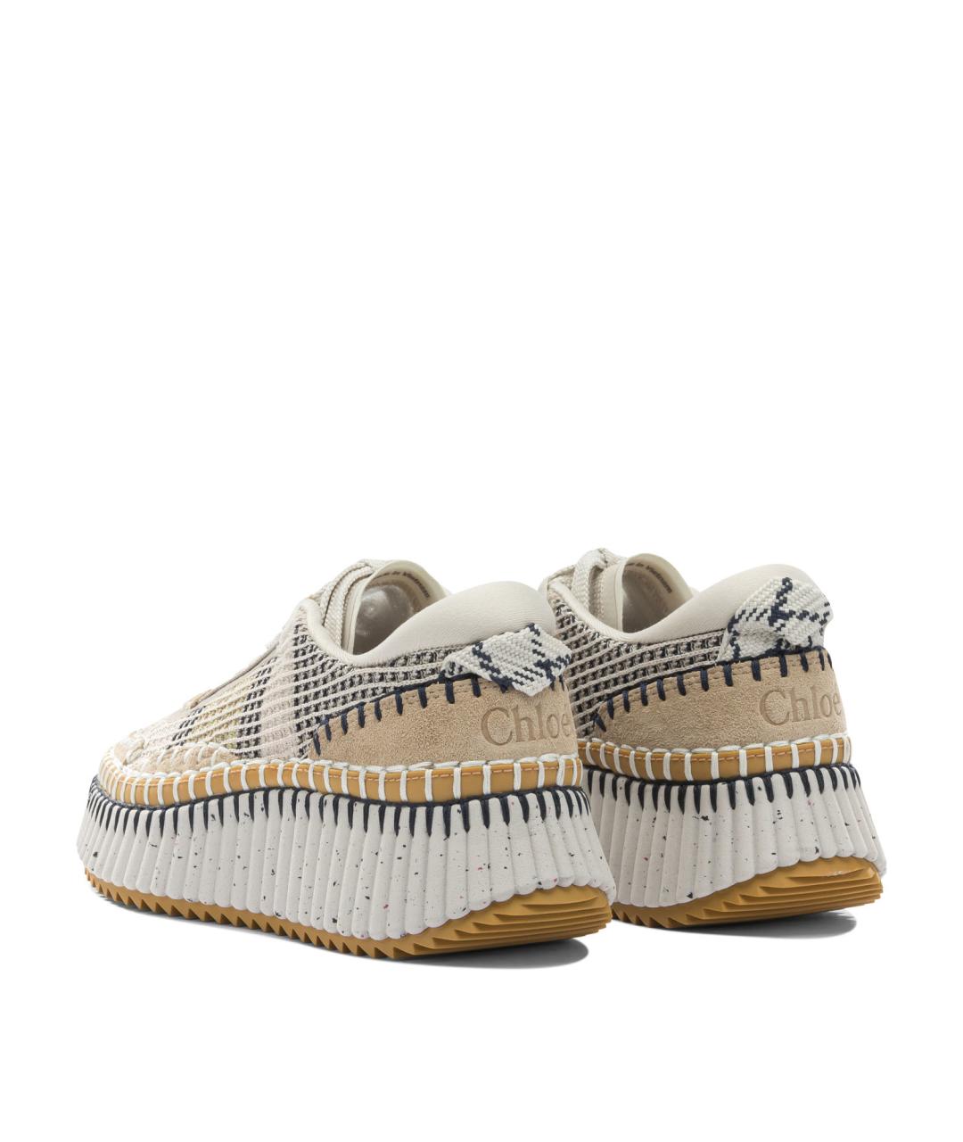 CHLOE Бежевые текстильные кроссовки, фото 4