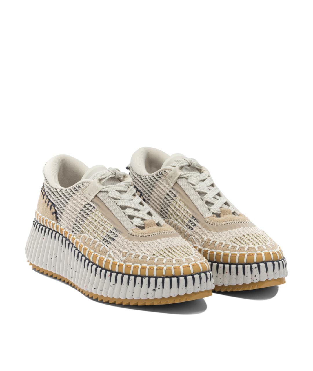 CHLOE Бежевые текстильные кроссовки, фото 2