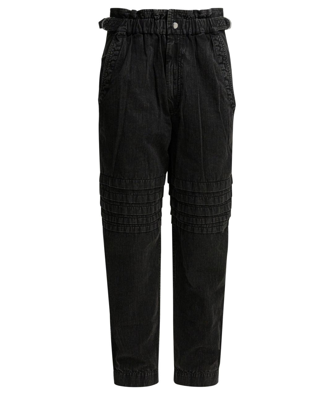 ISABEL MARANT Черные хлопковые прямые брюки, фото 1