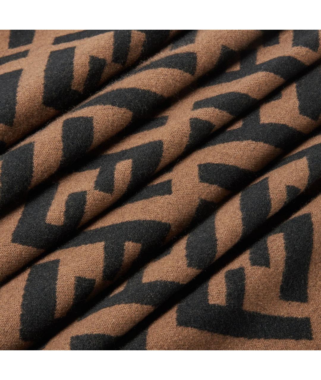 FENDI Коричневый кашемировый шарф, фото 2