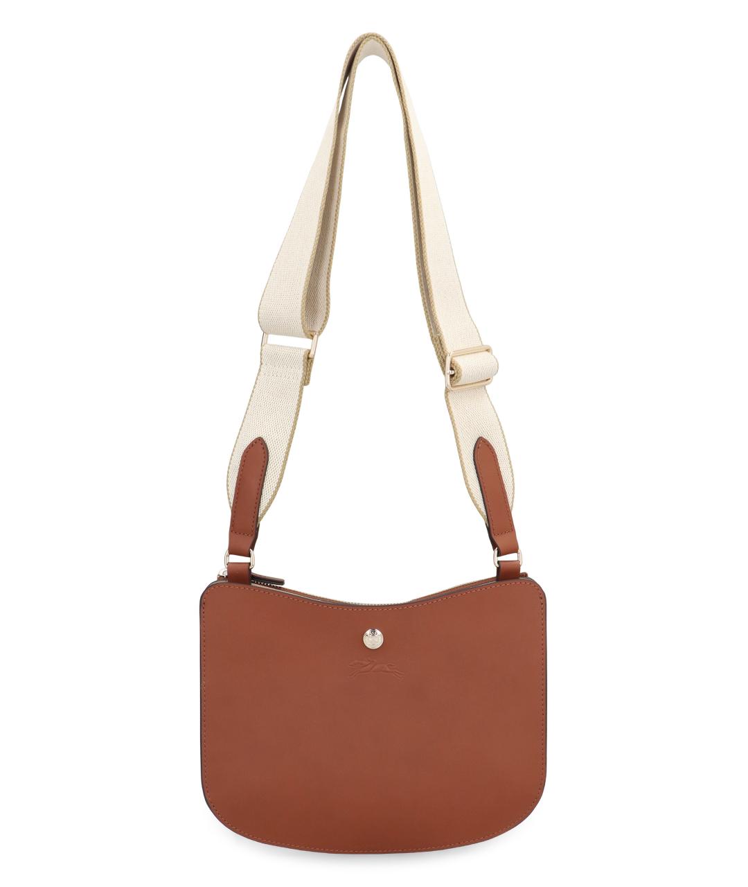 LONGCHAMP Коричневая кожаная сумка через плечо, фото 1