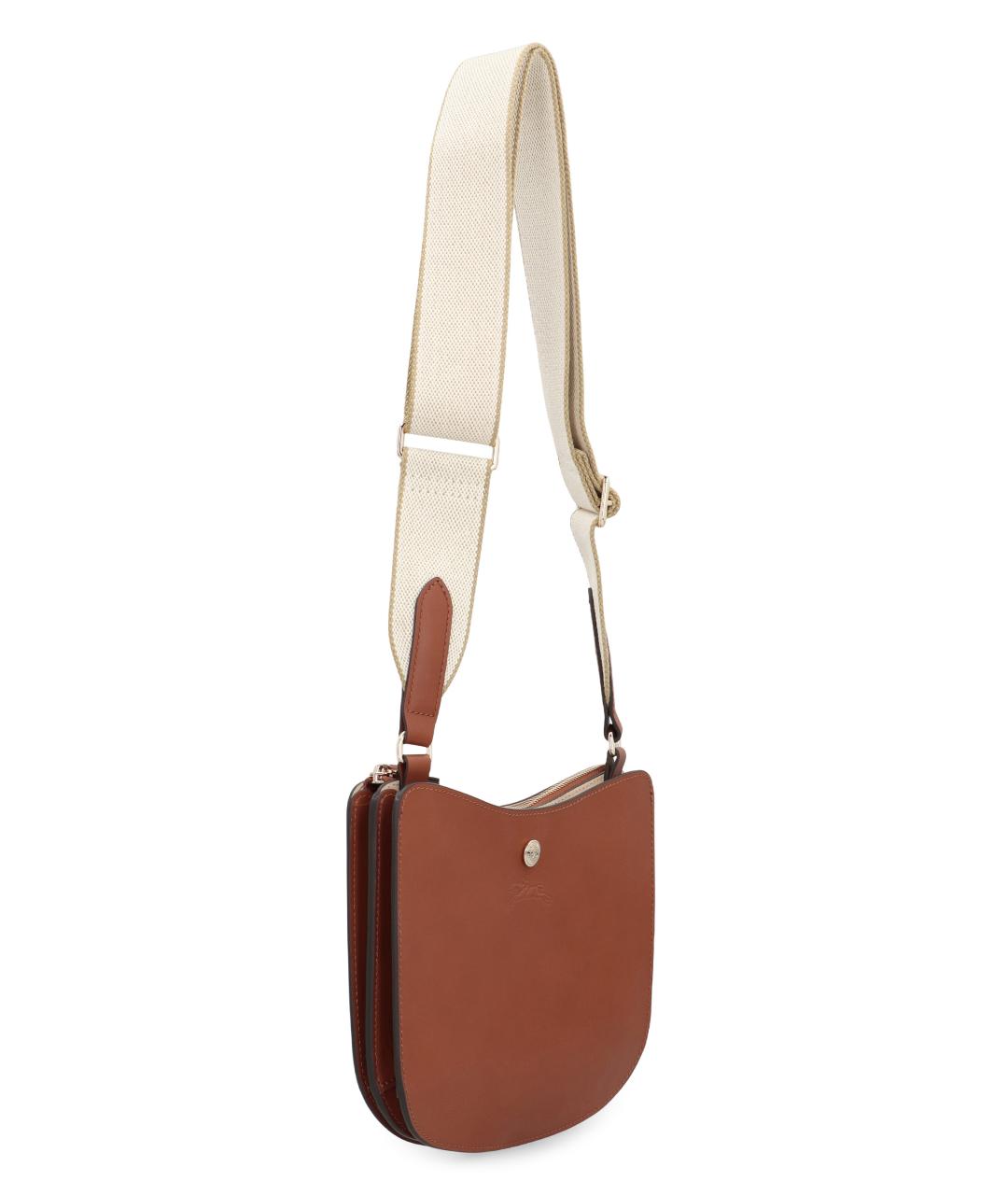 LONGCHAMP Коричневая кожаная сумка через плечо, фото 2