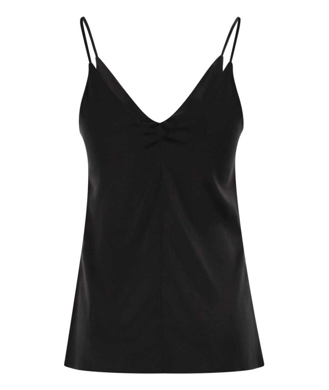 BRUNELLO CUCINELLI Черная шелковая майка, фото 2