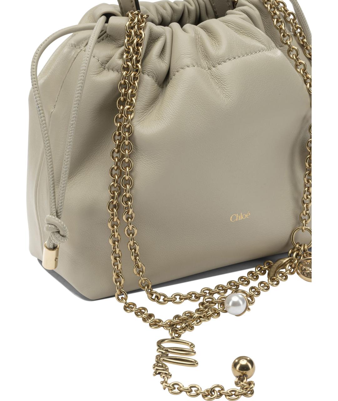 CHLOE Бежевая кожаная сумка через плечо, фото 4