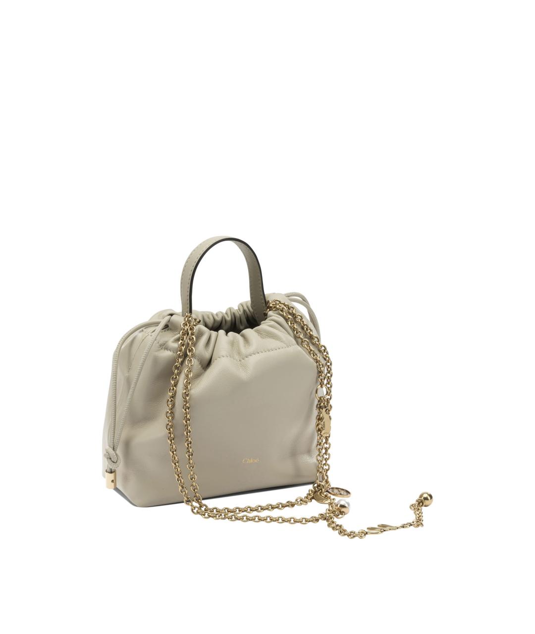 CHLOE Бежевая кожаная сумка через плечо, фото 2
