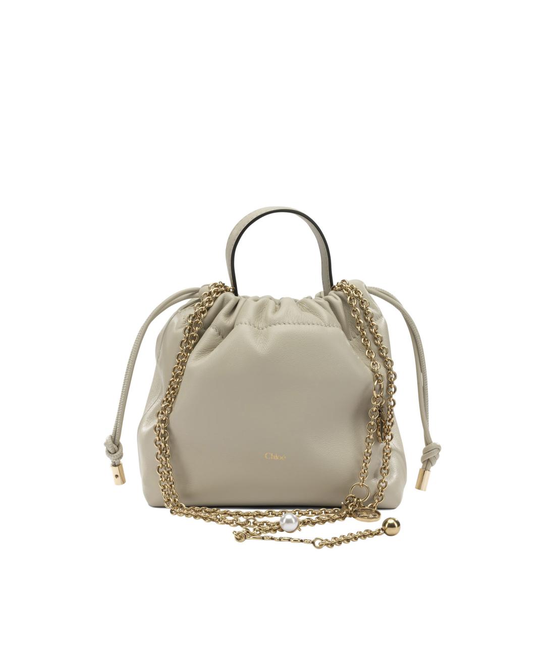 CHLOE Бежевая кожаная сумка через плечо, фото 1