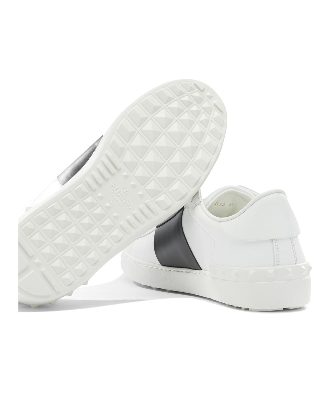 VALENTINO Белые кожаные низкие кроссовки / кеды, фото 5