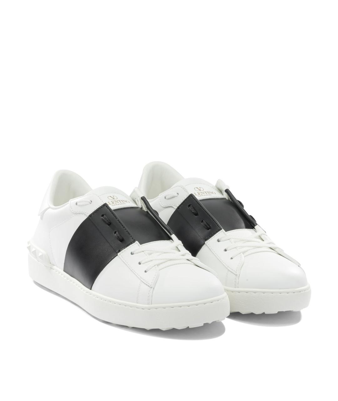 VALENTINO Белые кожаные низкие кроссовки / кеды, фото 2