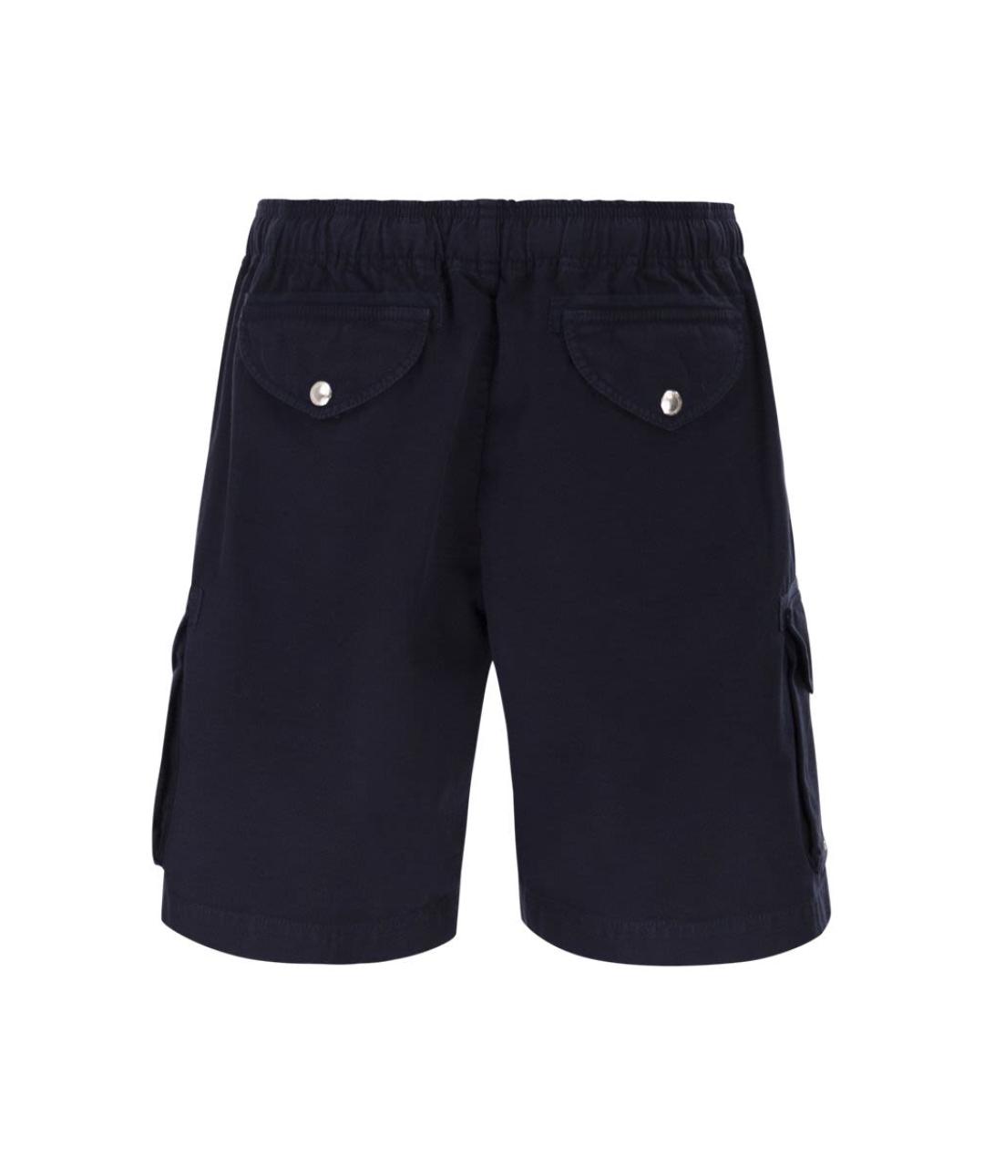 BRUNELLO CUCINELLI Темно-синие хлопковые шорты, фото 2