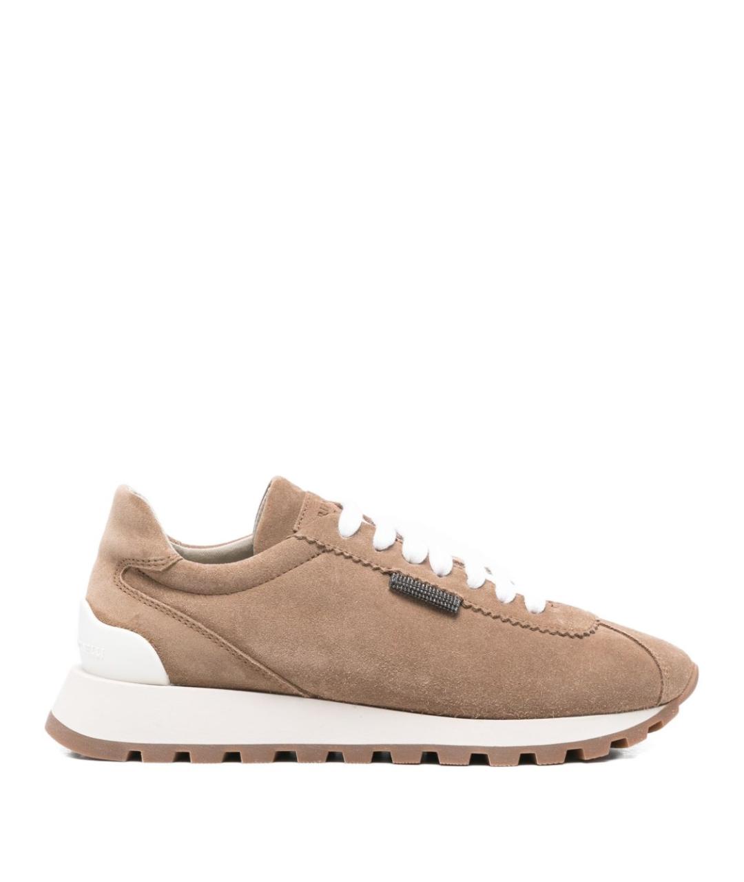 BRUNELLO CUCINELLI Коричневые замшевые кроссовки, фото 1
