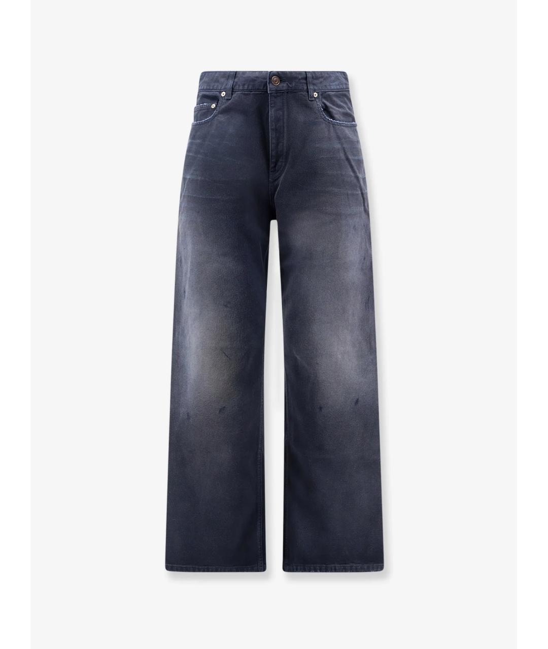 BALENCIAGA Темно-синие хлопковые прямые джинсы, фото 6