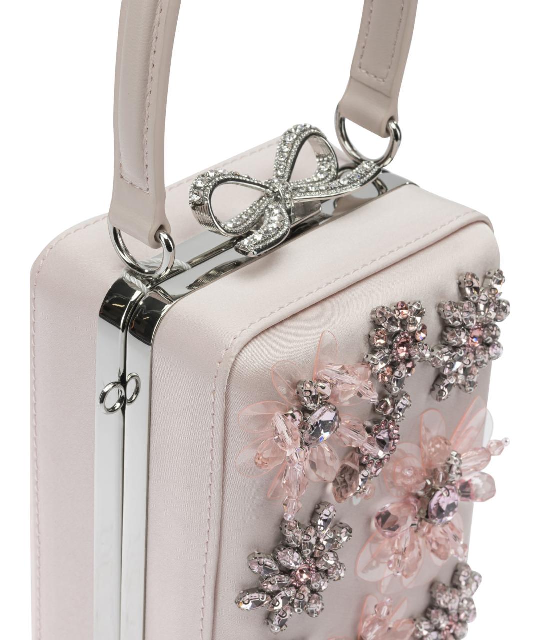 SELF-PORTRAIT Розовая тканевая сумка с короткими ручками, фото 4