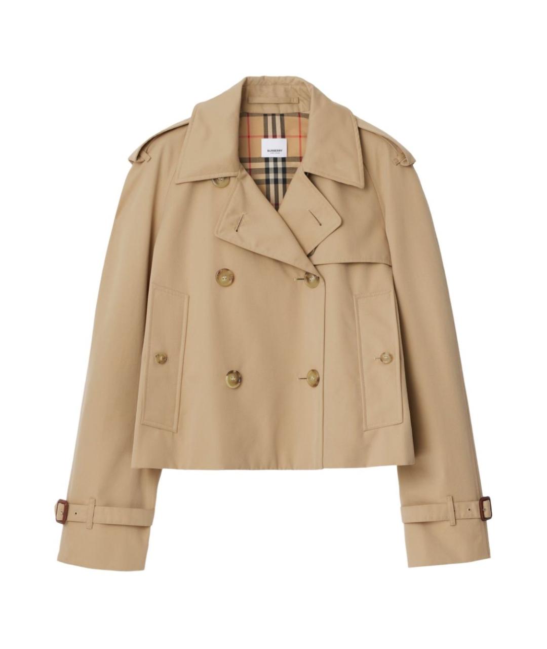 BURBERRY Бежевый хлопковый тренч/плащ, фото 1