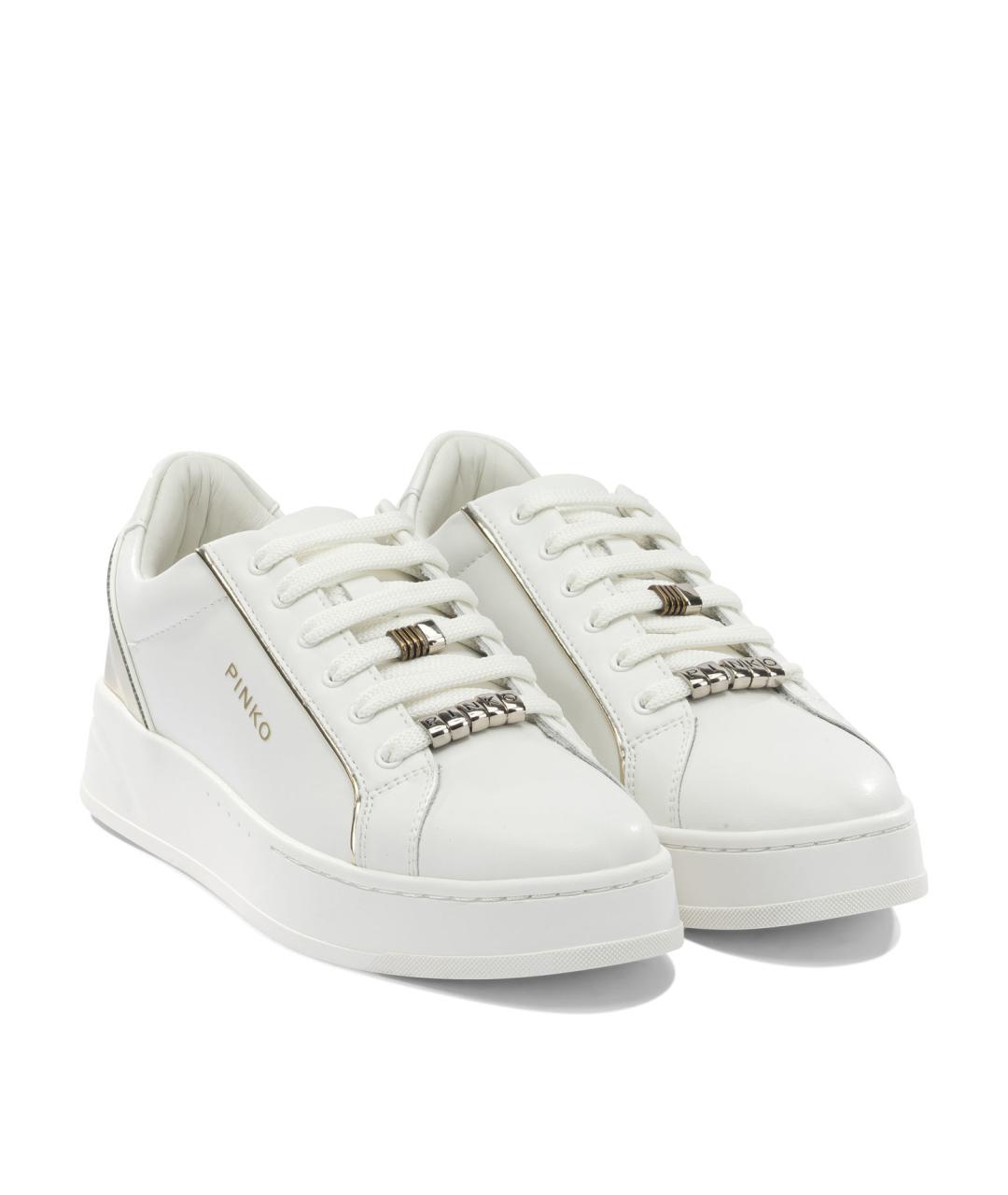 PINKO Белые кожаные кеды, фото 2