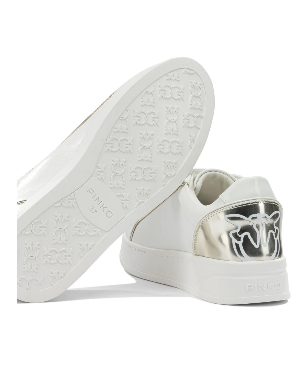 PINKO Белые кожаные кеды, фото 5