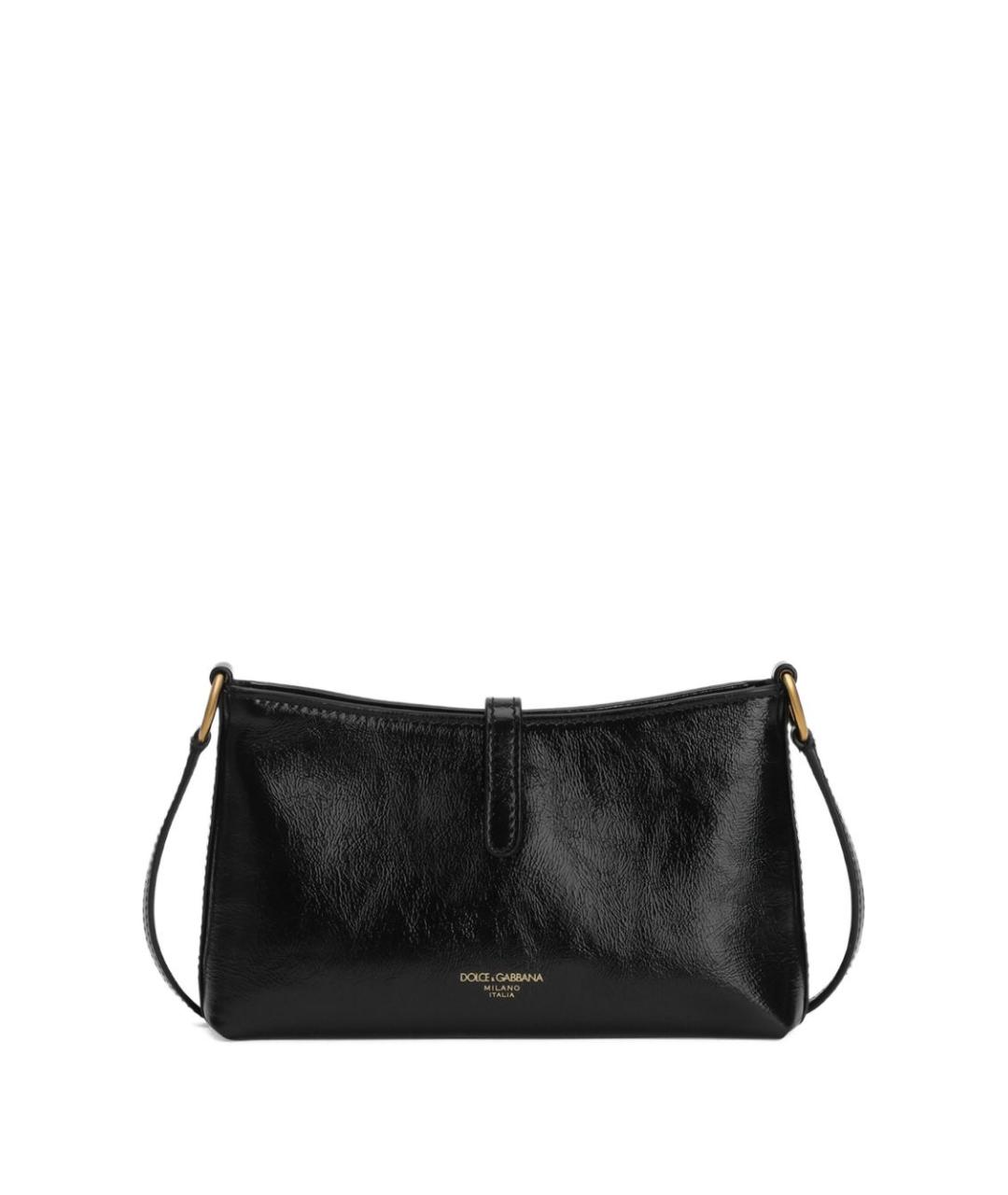 DOLCE&GABBANA Черная кожаная сумка через плечо, фото 3