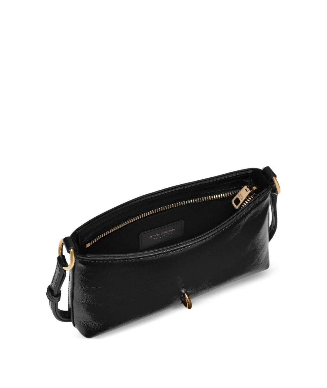 DOLCE&GABBANA Черная кожаная сумка через плечо, фото 5
