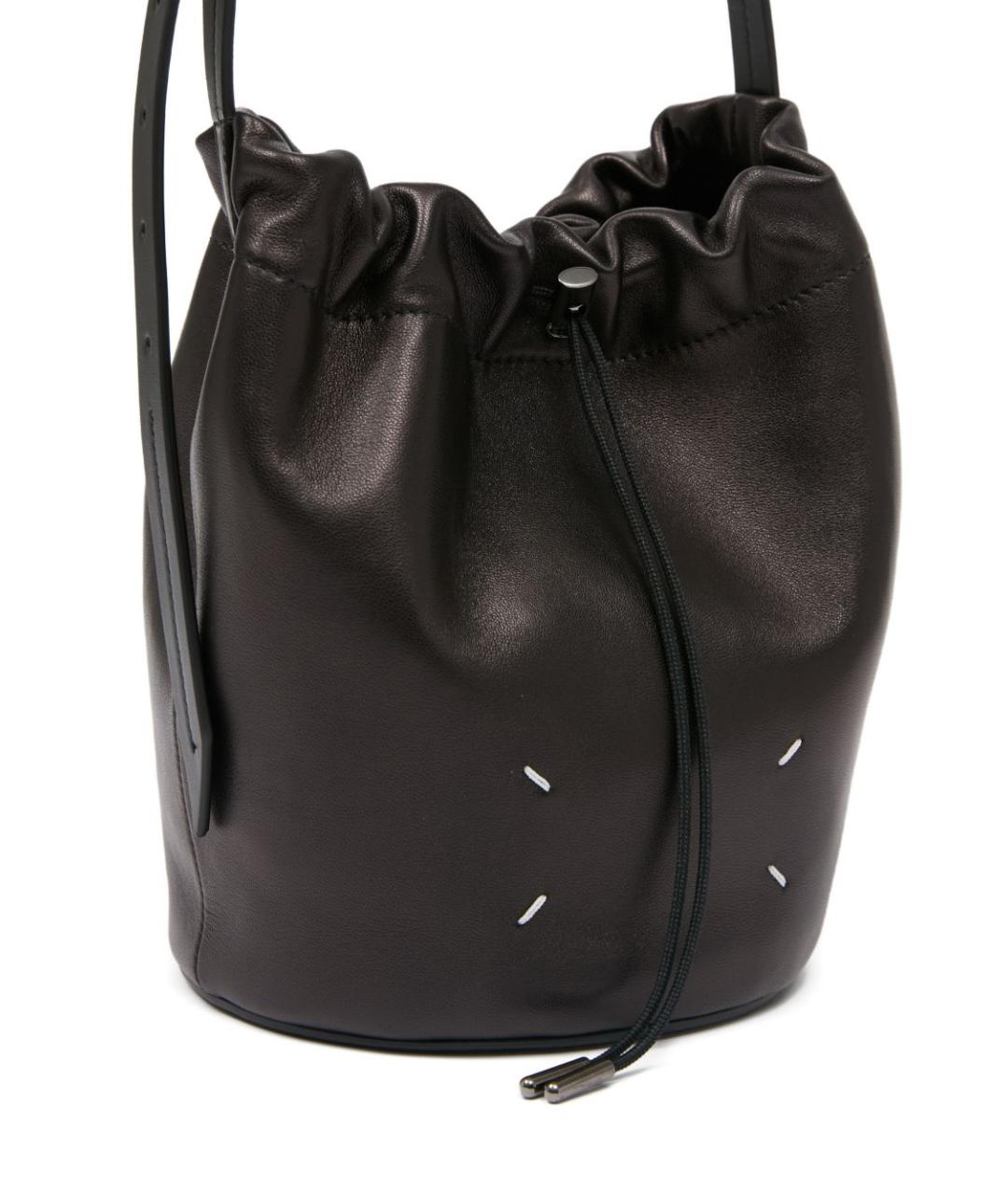 MAISON MARGIELA Черная кожаная сумка на плечо, фото 3