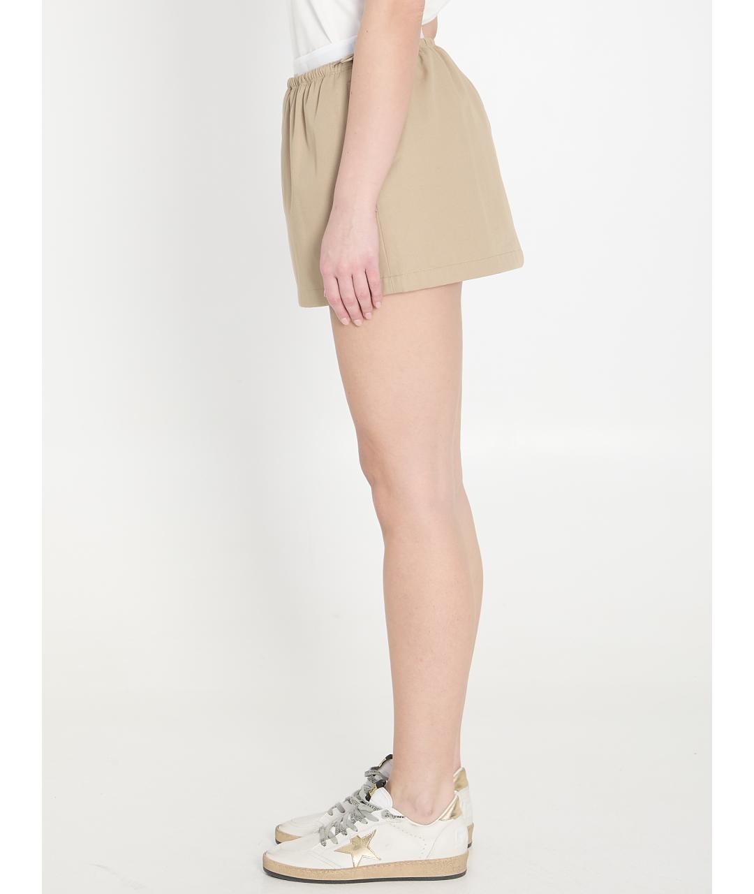 ALEXANDER WANG Бежевая хлопковая юбка мини, фото 3