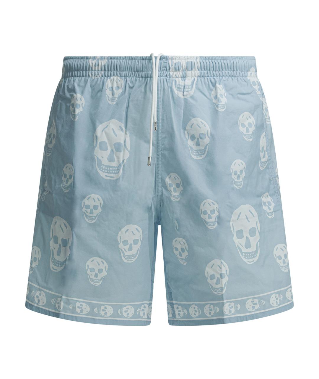 ALEXANDER MCQUEEN Голубые полиамидовые шорты, фото 1