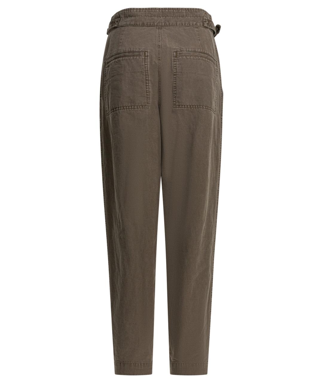 ISABEL MARANT Коричневые хлопковые прямые брюки, фото 2