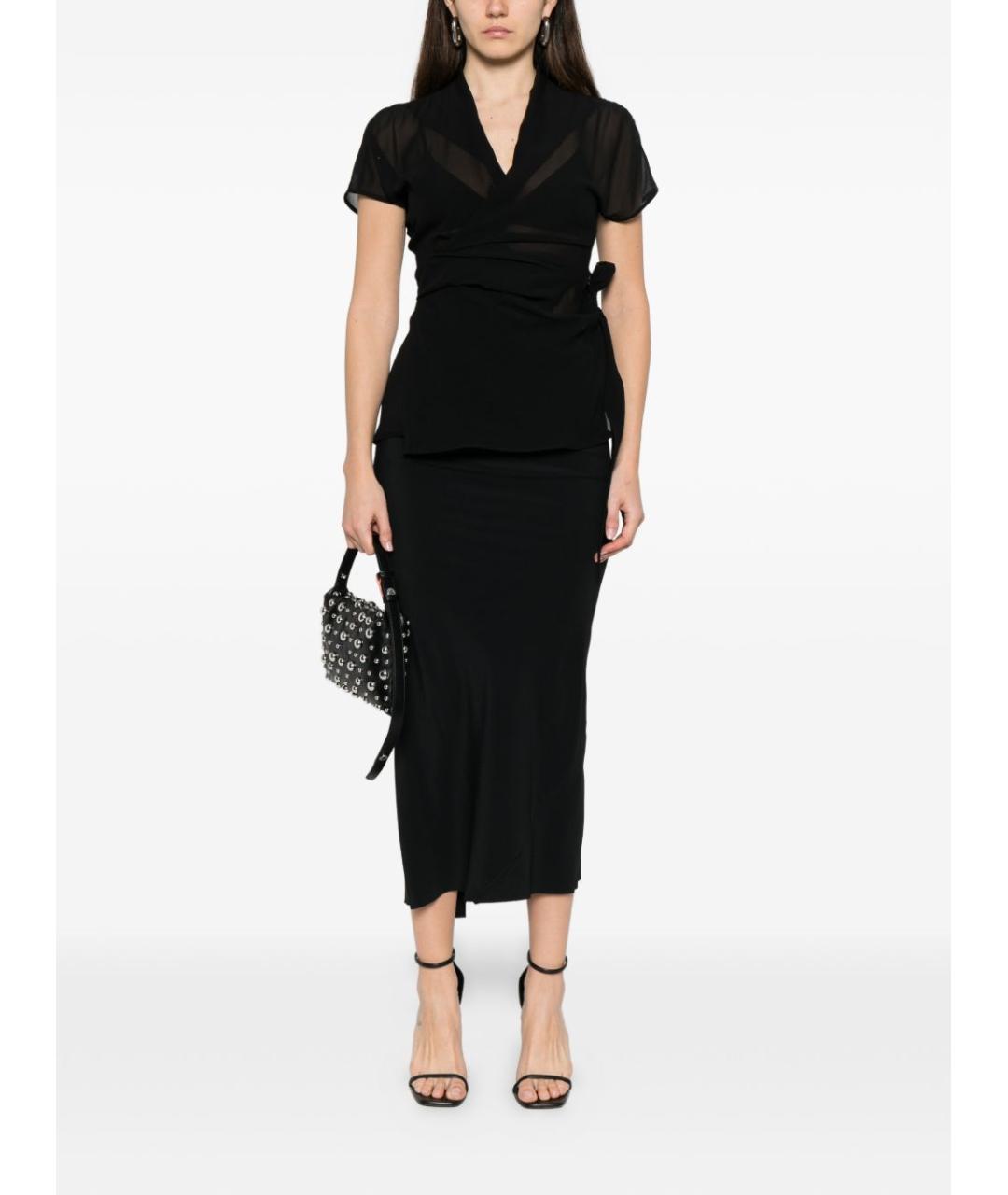 RICK OWENS Черная шелковая рубашка, фото 4