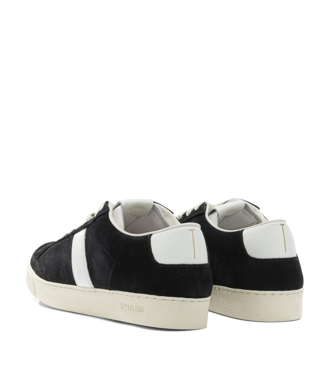 TOM FORD Черные замшевые низкие кроссовки / кеды, фото 4