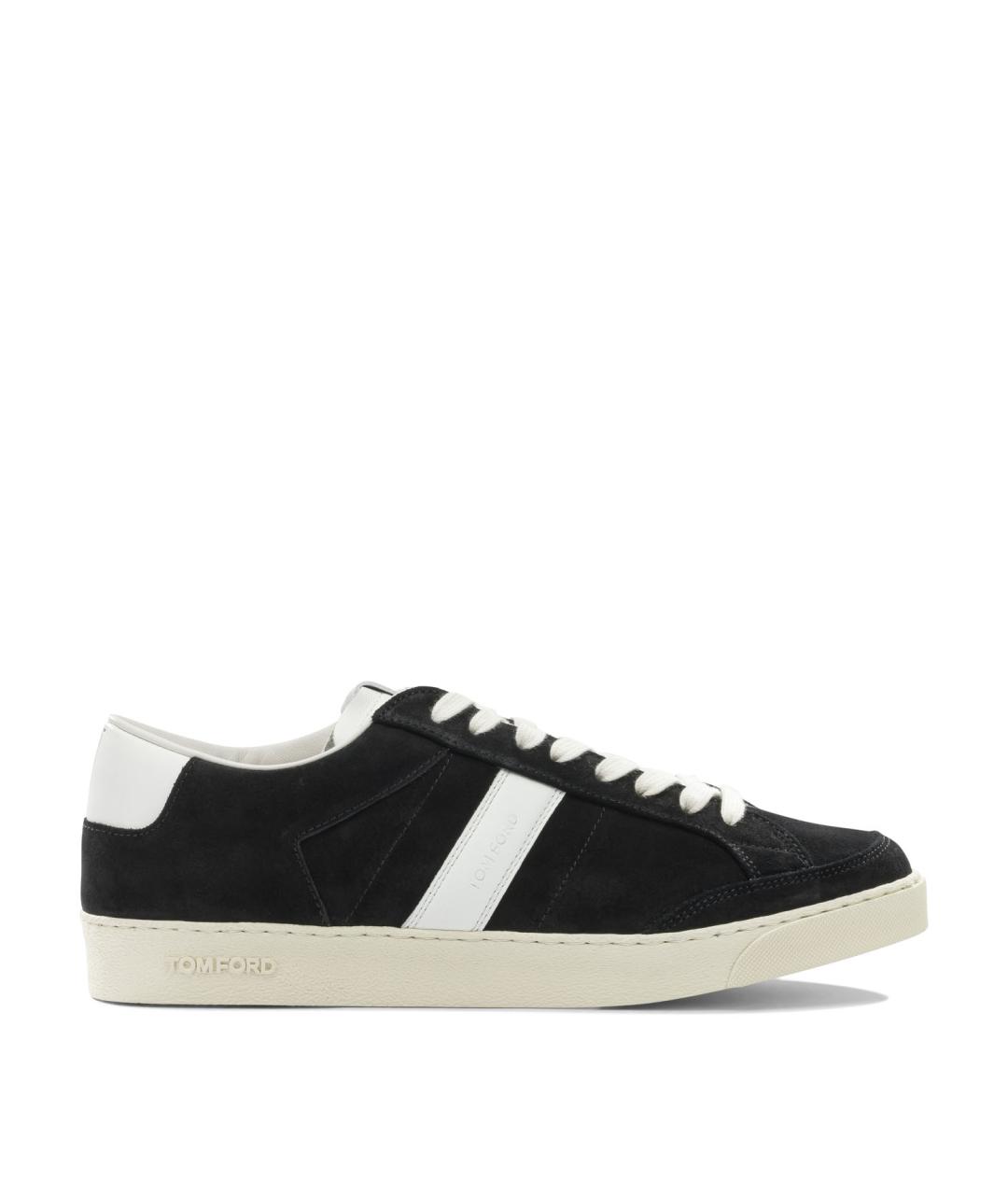 TOM FORD Черные замшевые низкие кроссовки / кеды, фото 1
