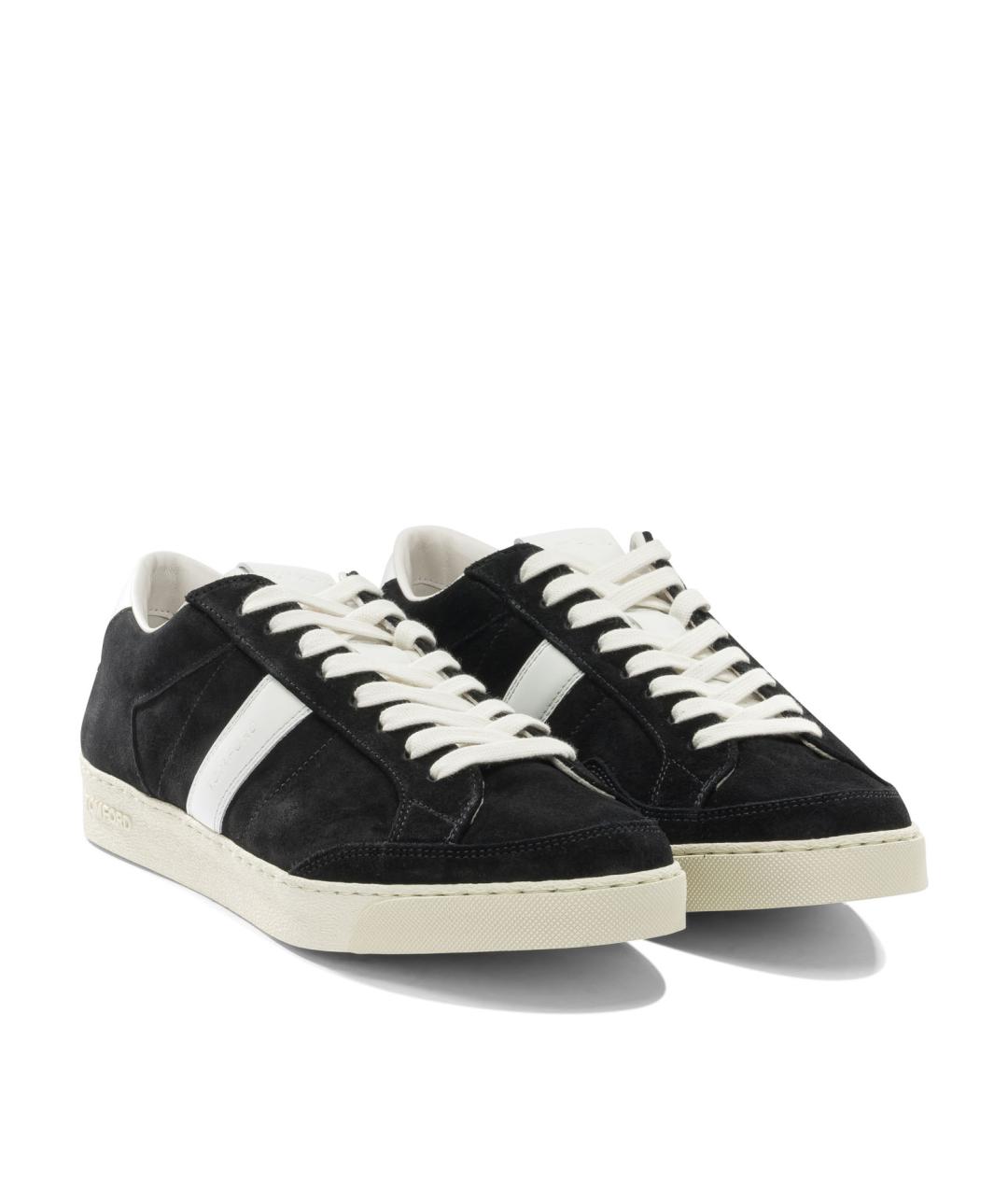 TOM FORD Черные замшевые низкие кроссовки / кеды, фото 2