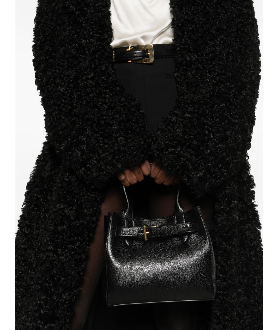 TOM FORD Черная кожаная сумка тоут, фото 3