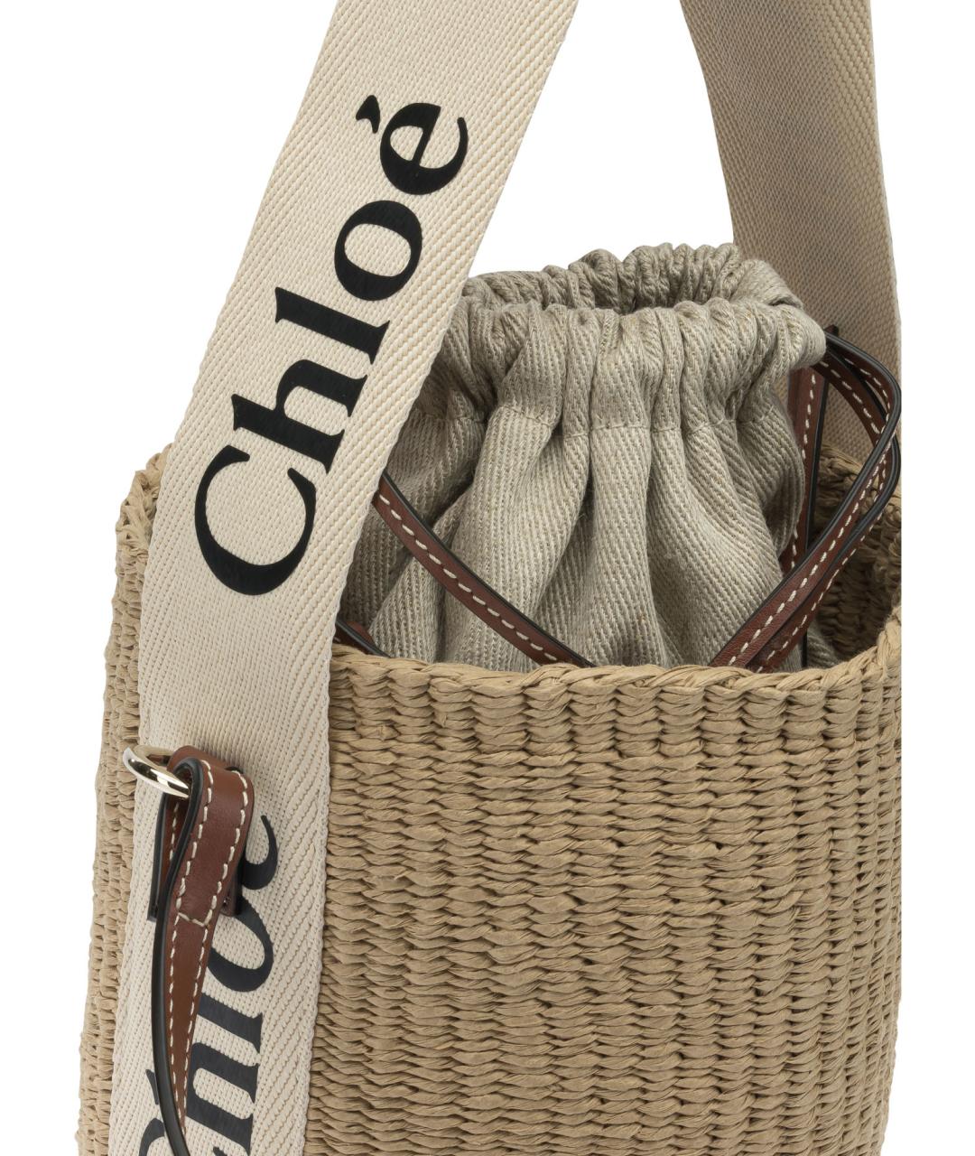 CHLOE Бежевая пелетеная сумка через плечо, фото 4