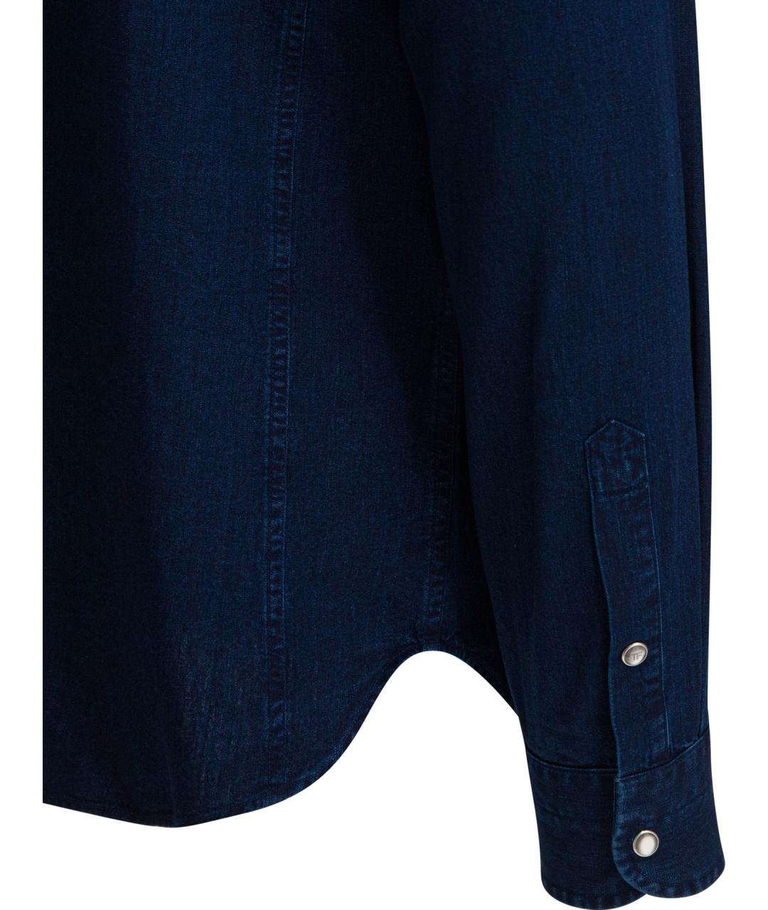 TOM FORD Синяя хлопковая кэжуал рубашка, фото 4