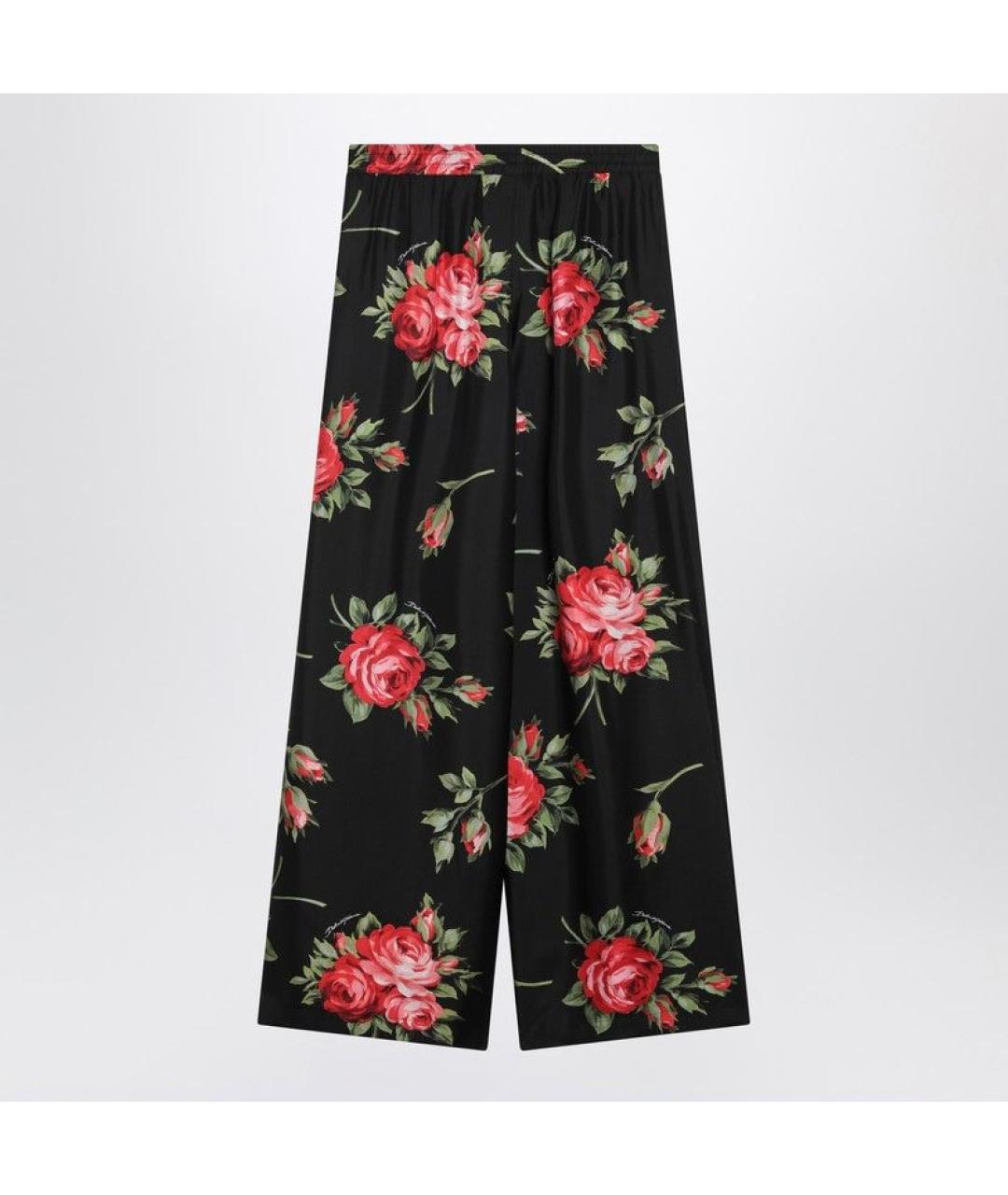 DOLCE&GABBANA Черные шелковые прямые брюки, фото 2