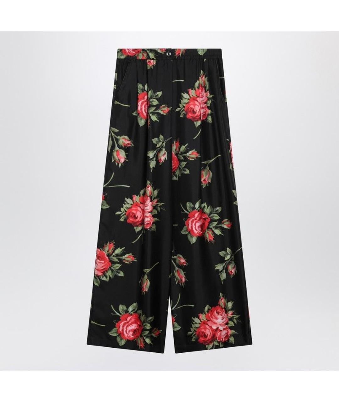 DOLCE&GABBANA Черные шелковые прямые брюки, фото 5