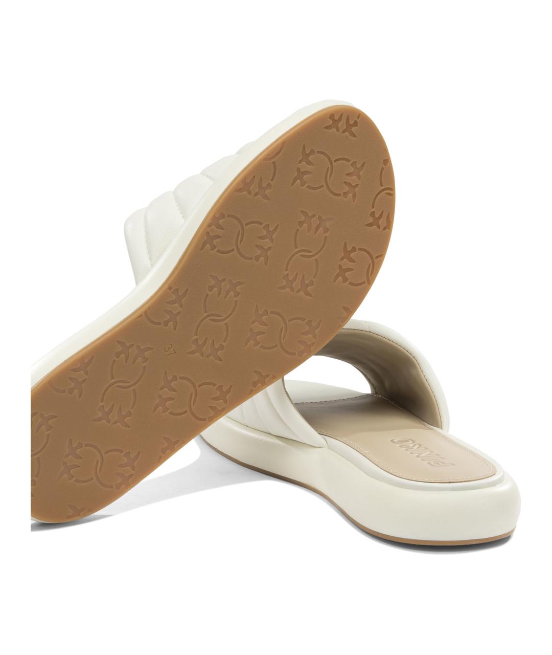 PINKO Белые кожаные сандалии, фото 5