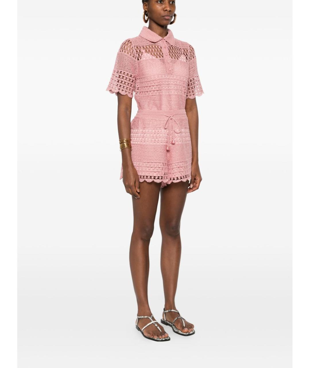 ZIMMERMANN Розовые хлопковые шорты, фото 4