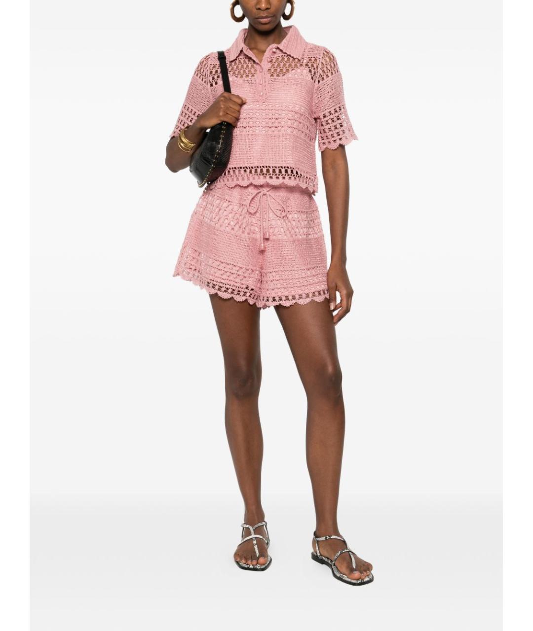 ZIMMERMANN Розовые хлопковые шорты, фото 5