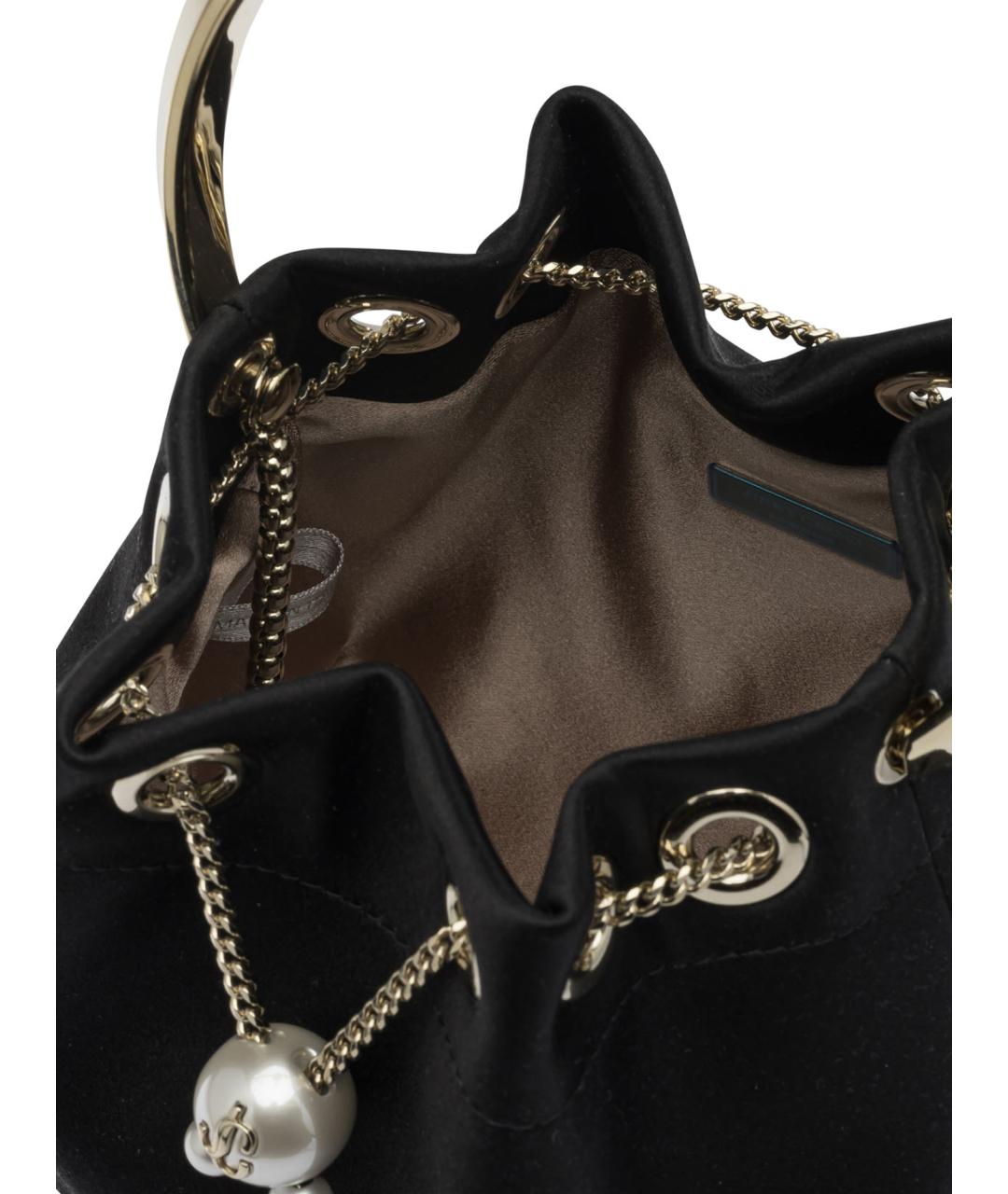 JIMMY CHOO Черная тканевая сумка с короткими ручками, фото 5