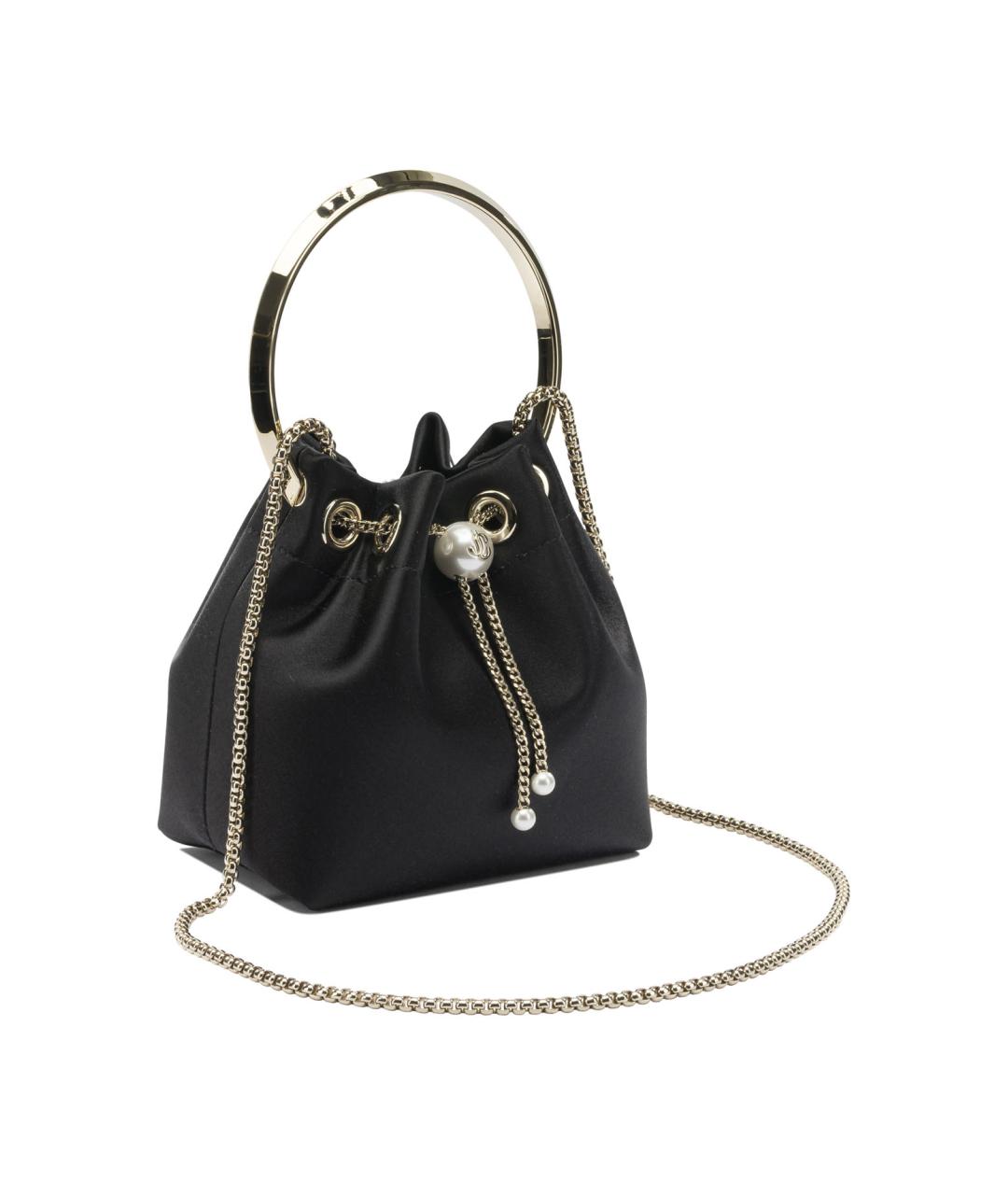 JIMMY CHOO Черная тканевая сумка с короткими ручками, фото 2