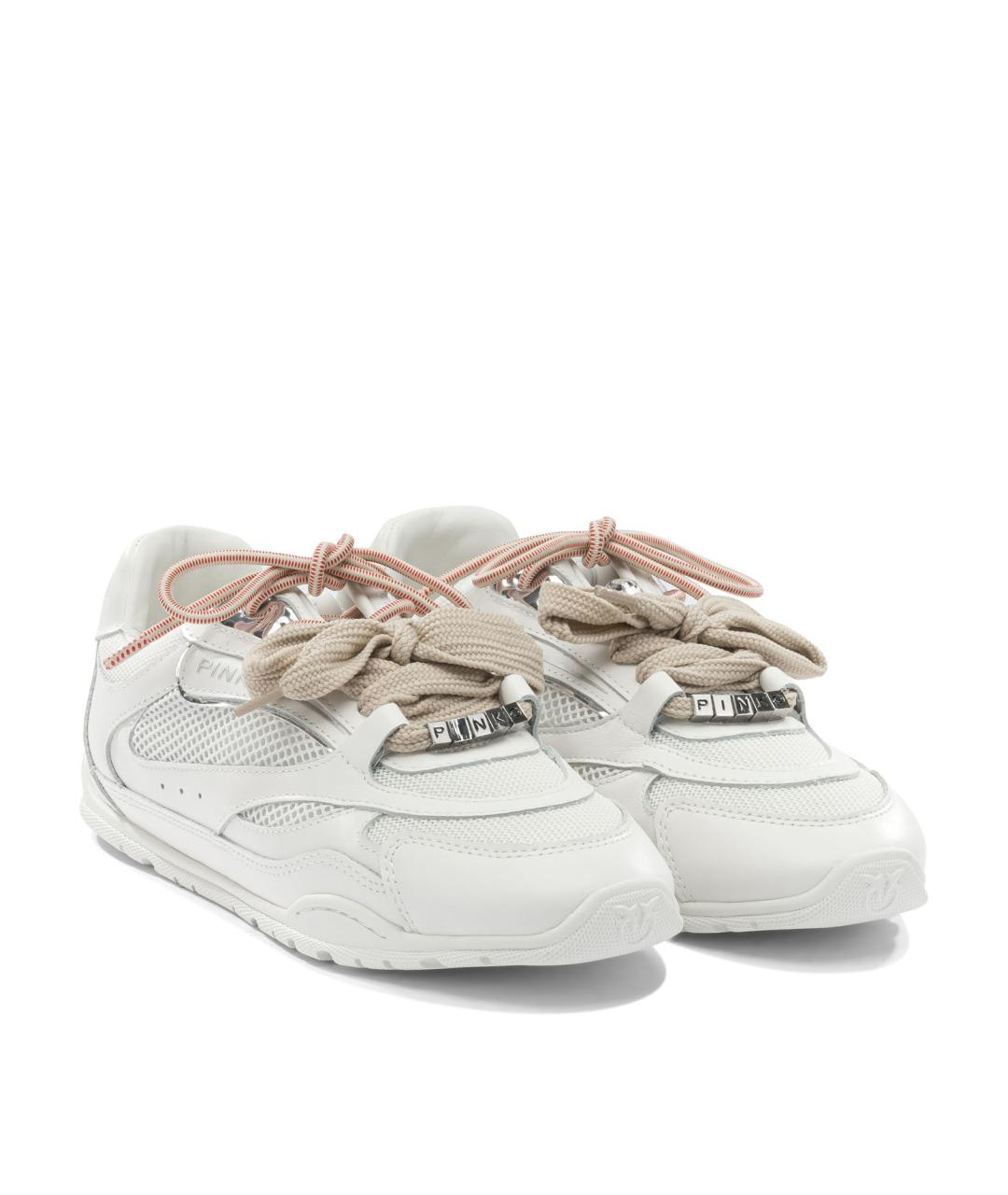PINKO Белые кожаные кроссовки, фото 2
